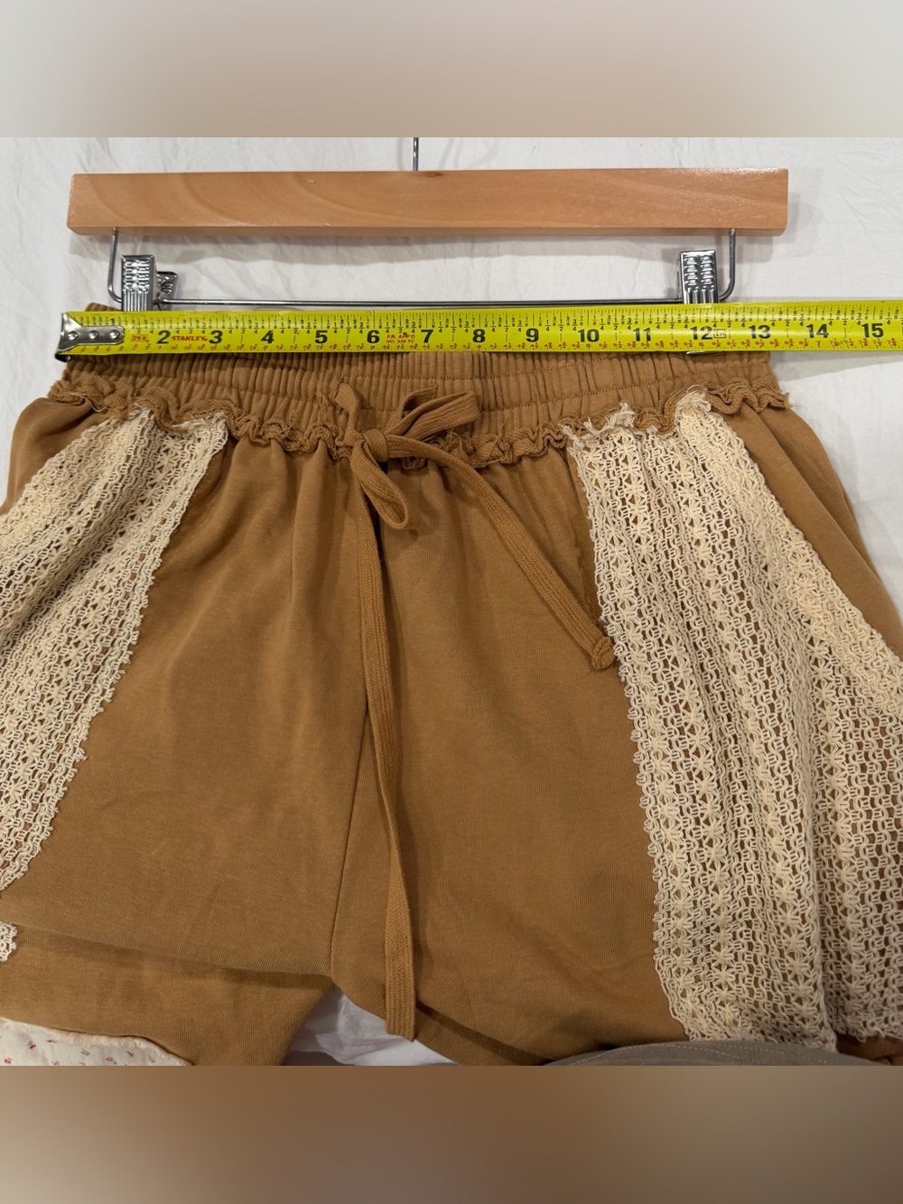 Casual Wide-Leg Patchwork Lounge Pants in Camel - Picture 10 of 12